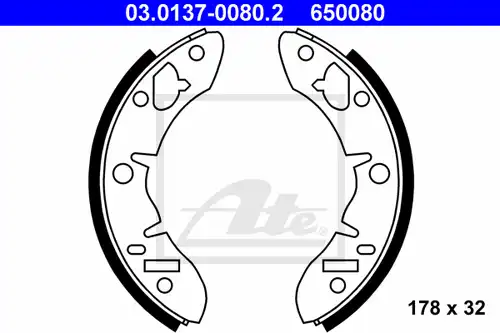 комплект спирачна челюст ATE 03.0137-0080.2