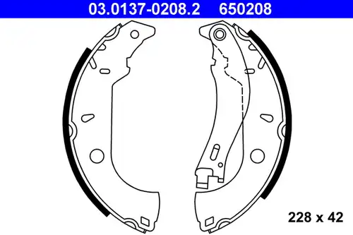комплект спирачна челюст ATE 03.0137-0208.2