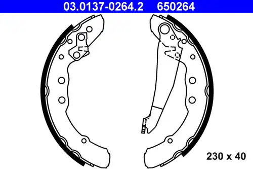 комплект спирачна челюст ATE 03.0137-0264.2