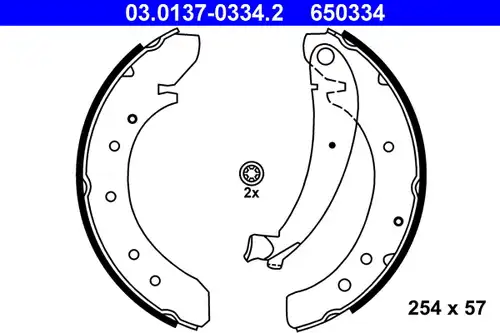 комплект спирачна челюст ATE 03.0137-0334.2