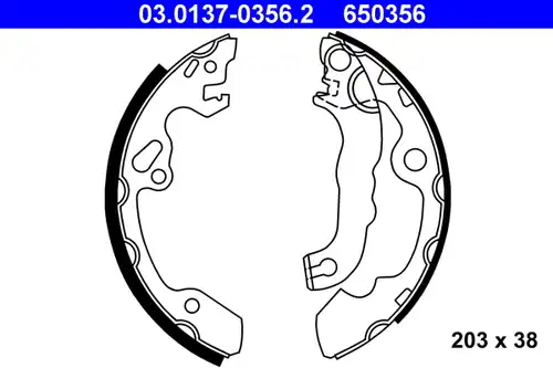 комплект спирачна челюст ATE 03.0137-0356.2