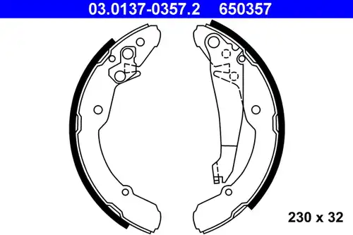комплект спирачна челюст ATE 03.0137-0357.2