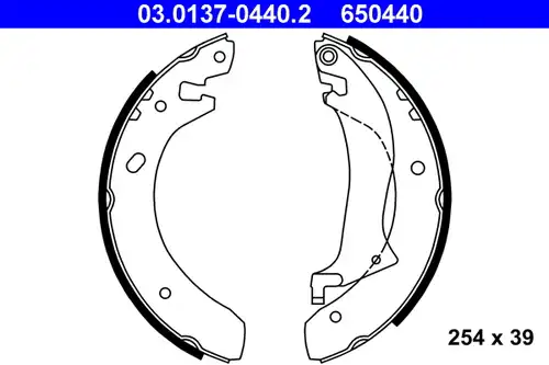 комплект спирачна челюст ATE 03.0137-0440.2