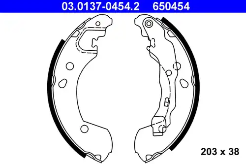 комплект спирачна челюст ATE 03.0137-0454.2