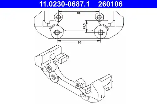 държач спирачен апарат ATE 11.0230-0687.1