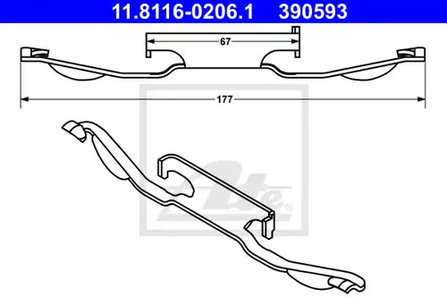 пружина, спирачен апарат ATE 11.8116-0206.1