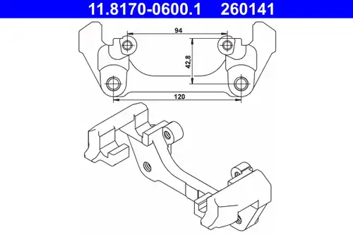 държач спирачен апарат ATE 11.8170-0600.1