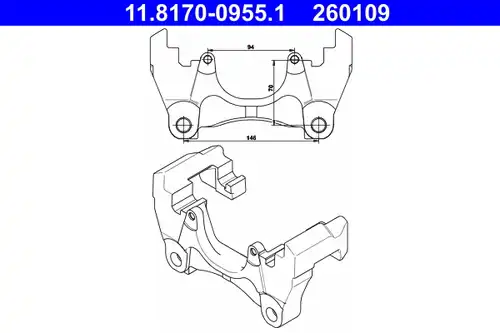 държач спирачен апарат ATE 11.8170-0955.1