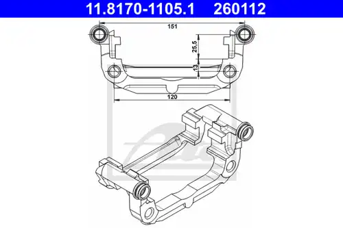 държач спирачен апарат ATE 11.8170-1105.1