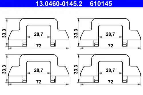 комплект принадлежности, дискови накладки ATE 13.0460-0145.2