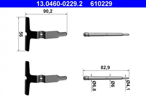 комплект принадлежности, дискови накладки ATE 13.0460-0229.2