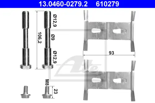 комплект принадлежности, дискови накладки ATE 13.0460-0279.2