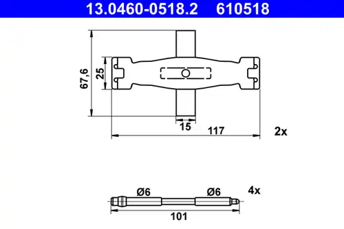 комплект принадлежности, дискови накладки ATE 13.0460-0518.2