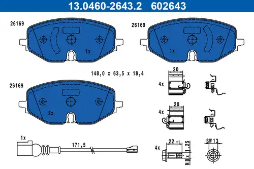 накладки ATE 13.0460-2643.2