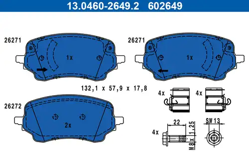 накладки ATE 13.0460-2649.2