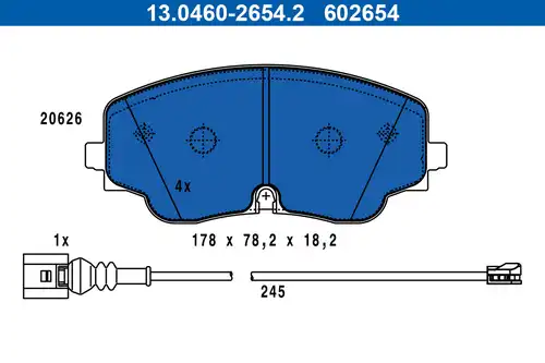 накладки ATE 13.0460-2654.2