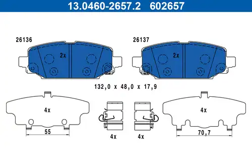 накладки ATE 13.0460-2657.2