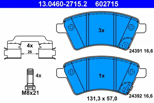 накладки ATE 13.0460-2715.2