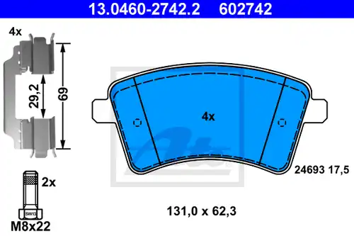 накладки ATE 13.0460-2742.2