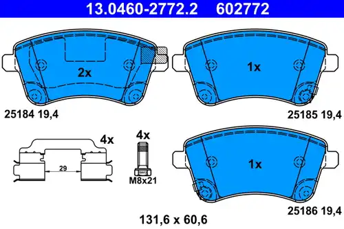 накладки ATE 13.0460-2772.2