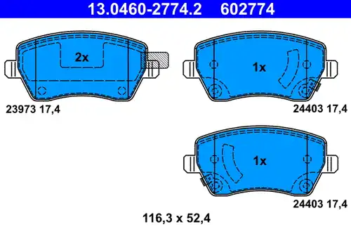 накладки ATE 13.0460-2774.2