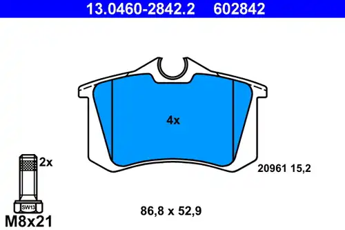 накладки ATE 13.0460-2842.2