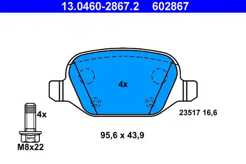 накладки ATE 13.0460-2867.2