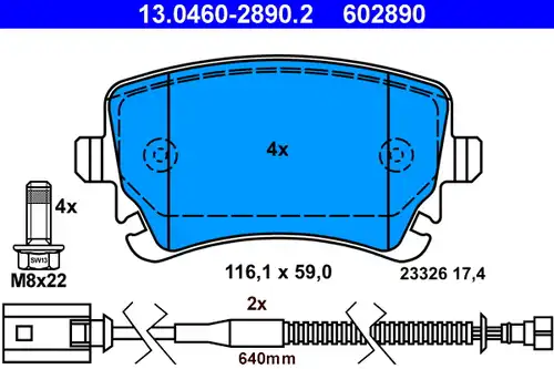 накладки ATE 13.0460-2890.2