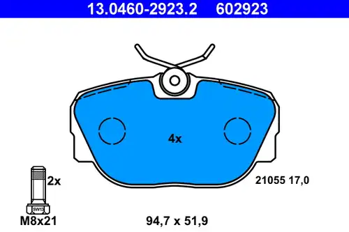 накладки ATE 13.0460-2923.2