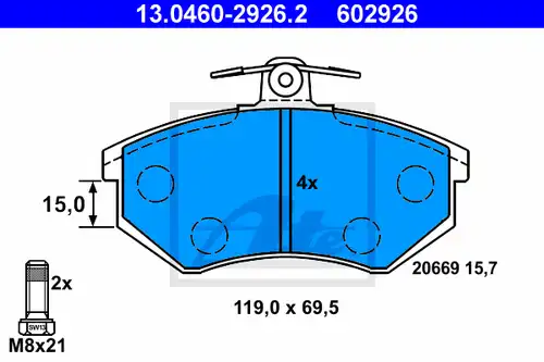 накладки ATE 13.0460-2926.2