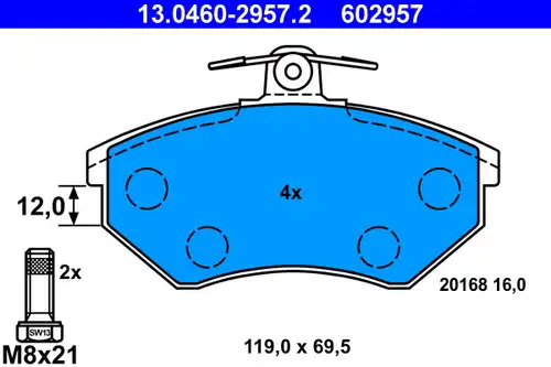 накладки ATE 13.0460-2957.2