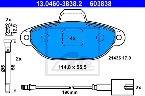 накладки ATE 13.0460-3838.2