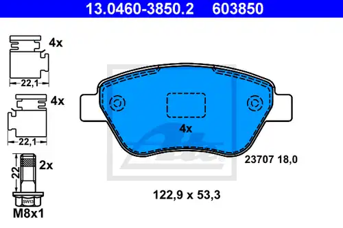 накладки ATE 13.0460-3850.2