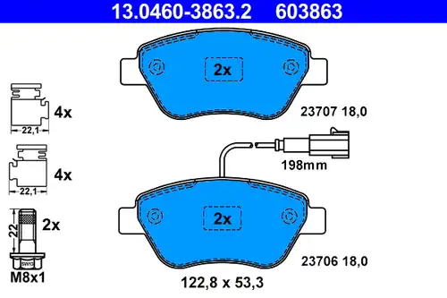 накладки ATE 13.0460-3863.2