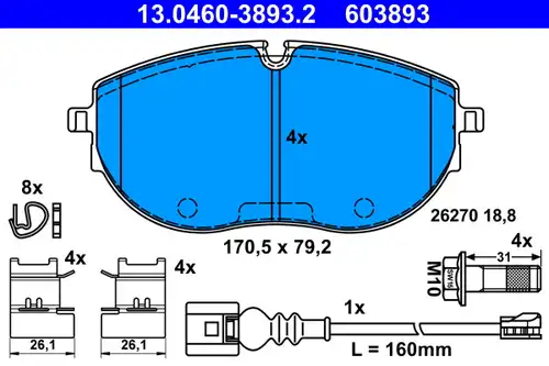 накладки ATE 13.0460-3893.2