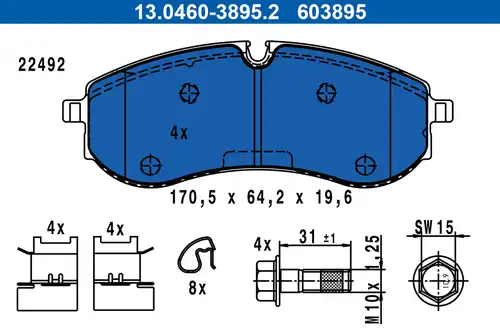 накладки ATE 13.0460-3895.2