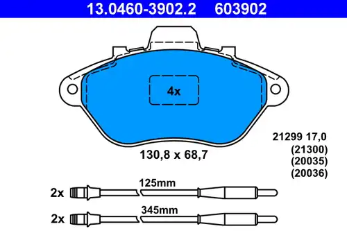 накладки ATE 13.0460-3902.2