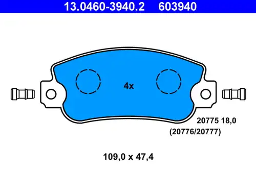 накладки ATE 13.0460-3940.2