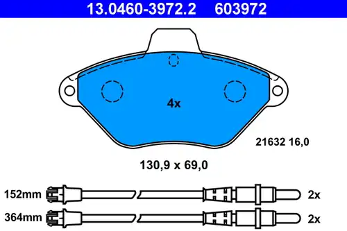 накладки ATE 13.0460-3972.2