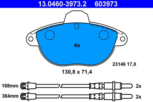 накладки ATE 13.0460-3973.2