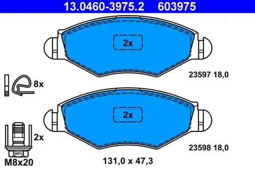 накладки ATE 13.0460-3975.2