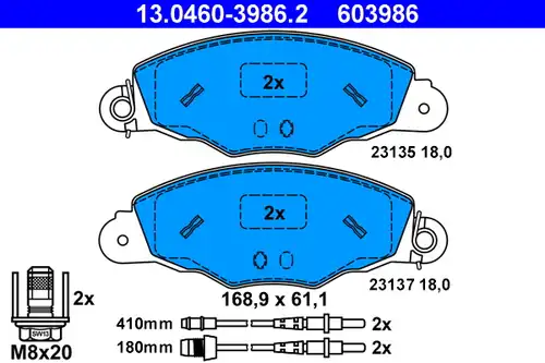 накладки ATE 13.0460-3986.2