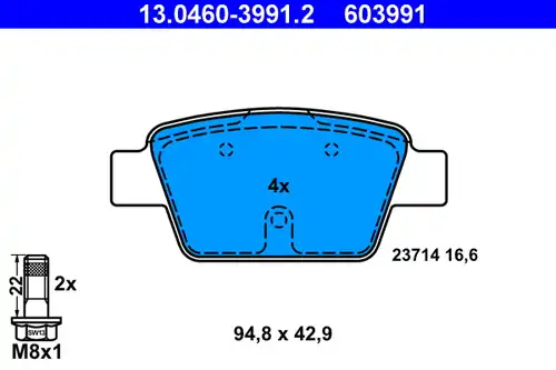 накладки ATE 13.0460-3991.2