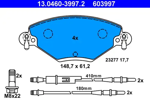 накладки ATE 13.0460-3997.2