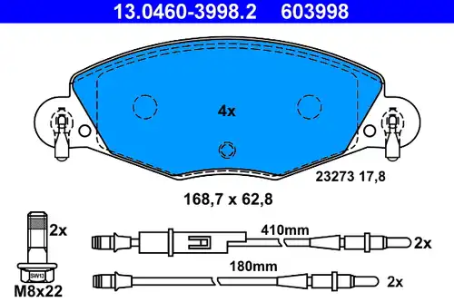 накладки ATE 13.0460-3998.2