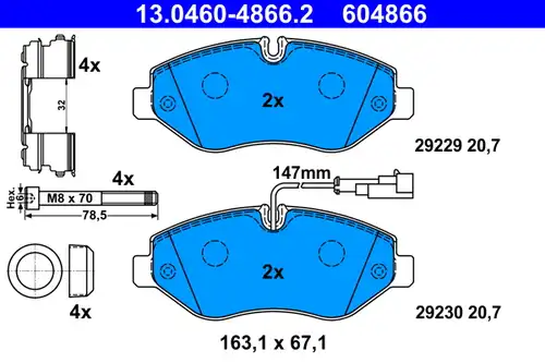 накладки ATE 13.0460-4866.2