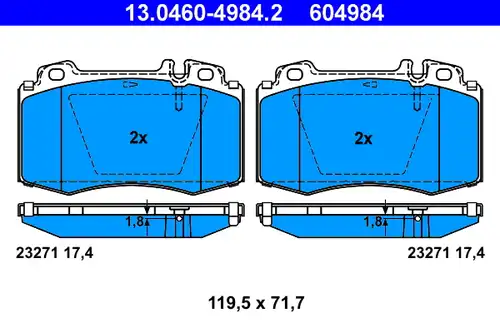 накладки ATE 13.0460-4984.2