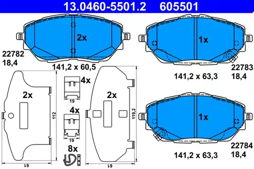 накладки ATE 13.0460-5501.2