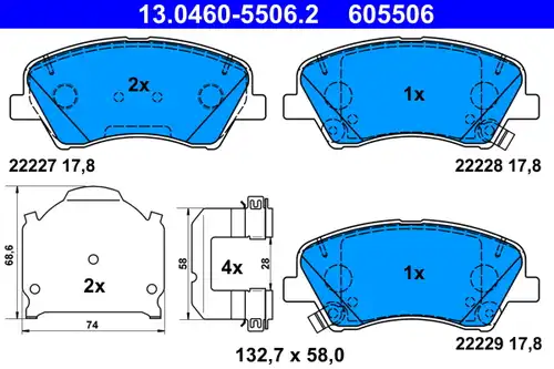 накладки ATE 13.0460-5506.2