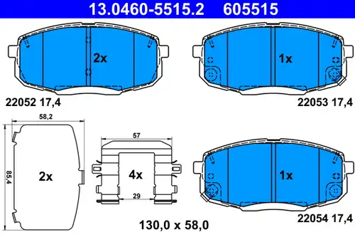 накладки ATE 13.0460-5515.2